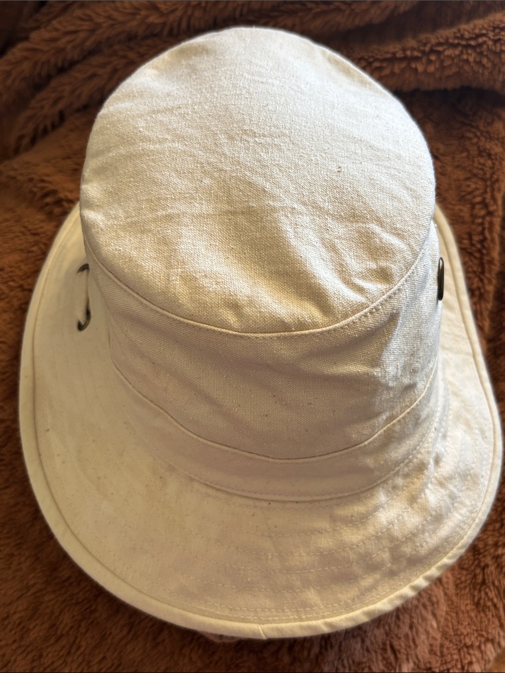Vintage Men's or womans Canvas Bucket Hat - Cream